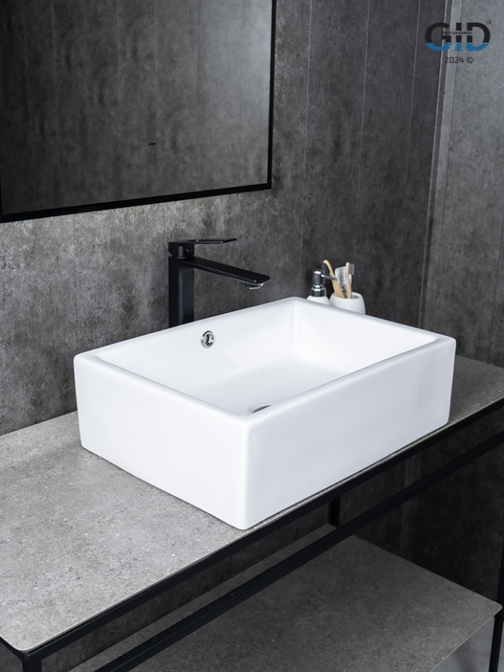 Раковина Gid N9129 51125 накладная белая 51x38x15