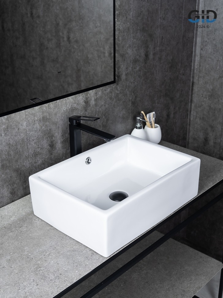 Раковина Gid N9129 51125 накладная белая 51x38x15