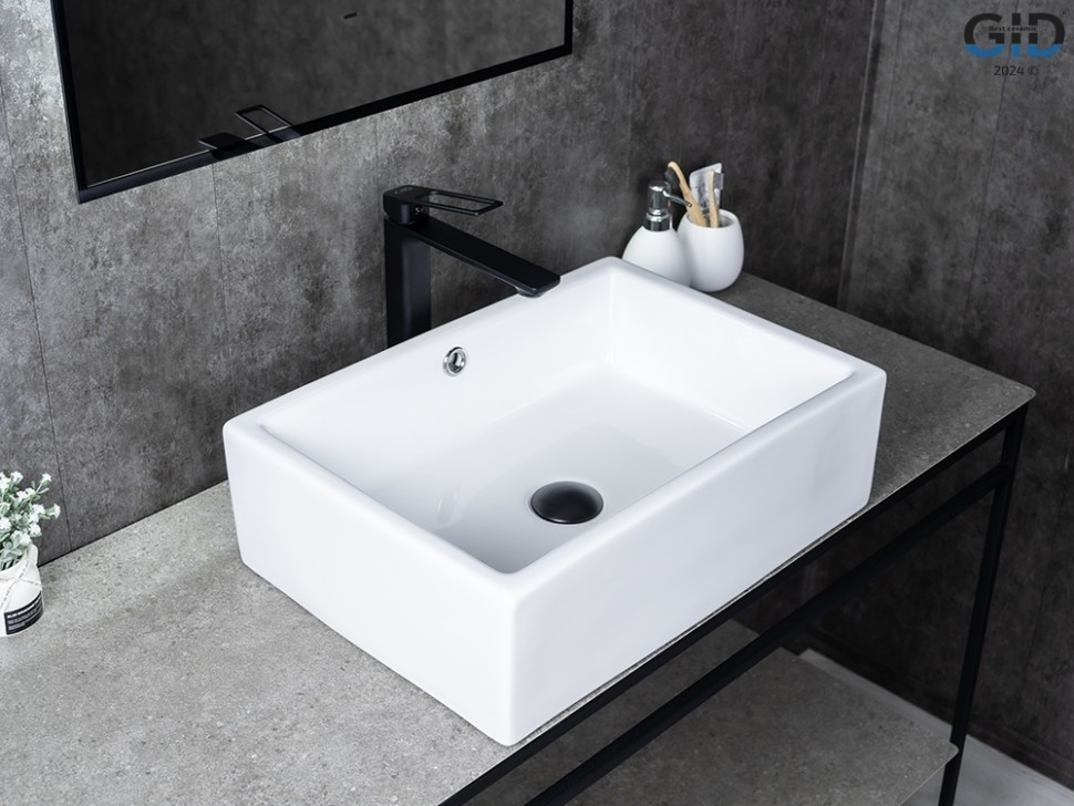 Раковина Gid N9129 51125 накладная белая 51x38x15