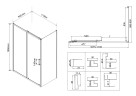 Душевой уголок City VSR-5CT9011CLB, 1100*900, черный, стекло прозрачное
