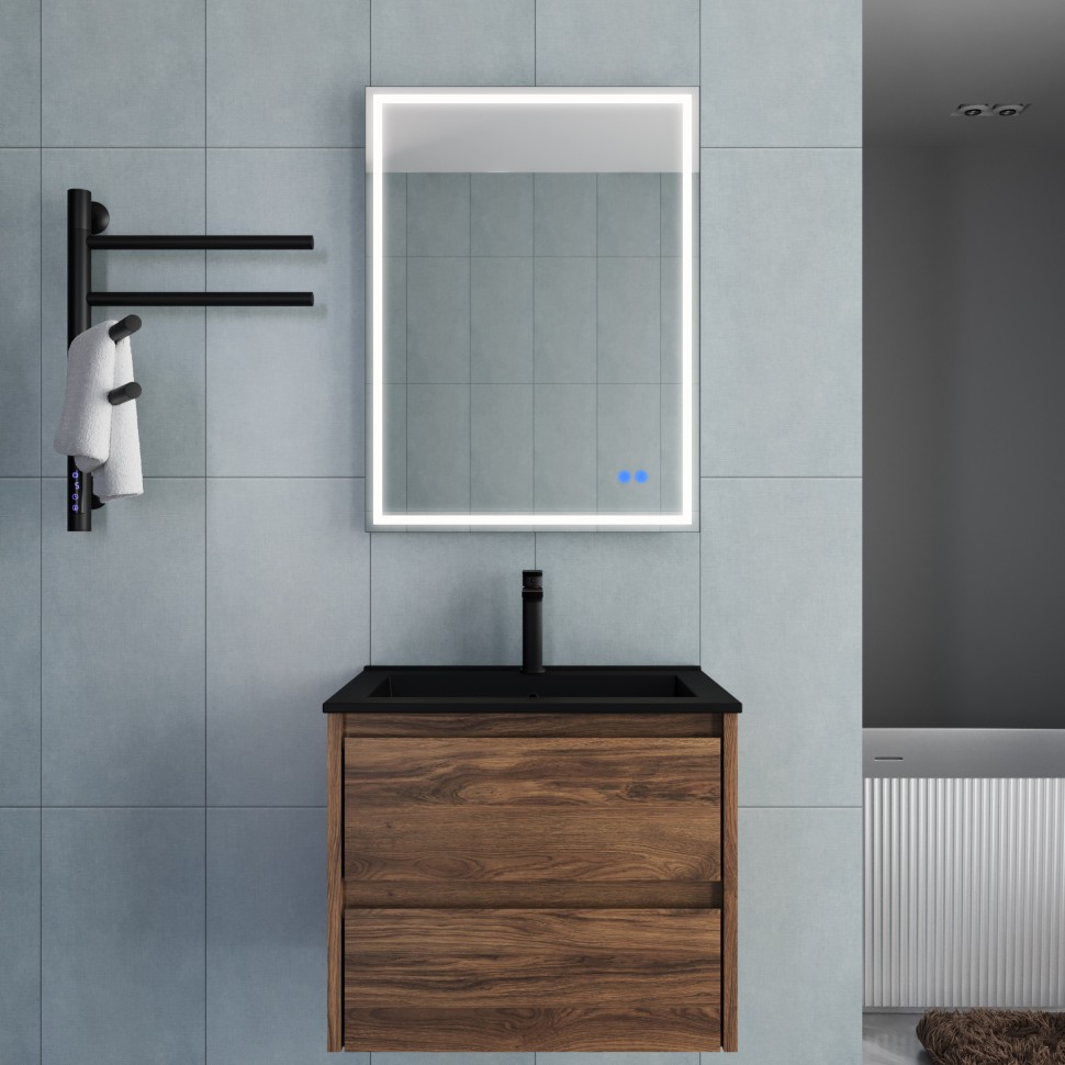База под раковину Vincea  Gio 600 подвесная, 2 выкатных ящика soft-close, C.Oak