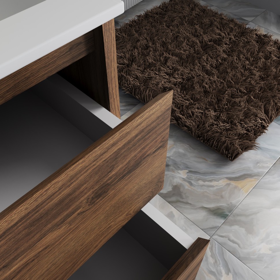 База под раковину Vincea  Gio 600 подвесная, 2 выкатных ящика soft-close, C.Oak