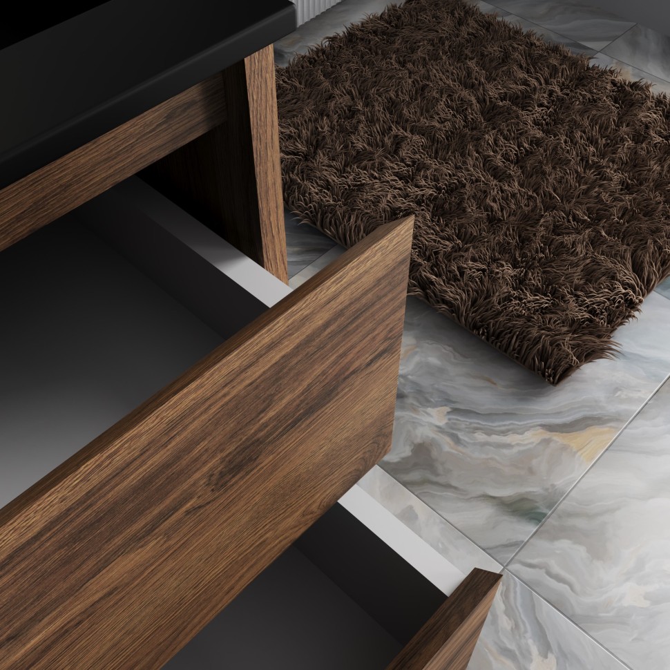 База под раковину Vincea  Gio 600 подвесная, 2 выкатных ящика soft-close, C.Oak