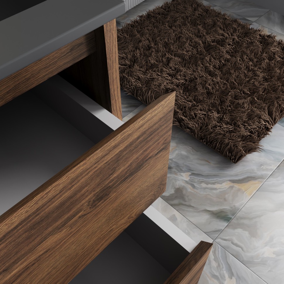База под раковину Vincea  Gio 600 подвесная, 2 выкатных ящика soft-close, C.Oak