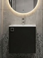 Тумба под раковину в ванную Uperwood Aurora 50 см, черный матовый