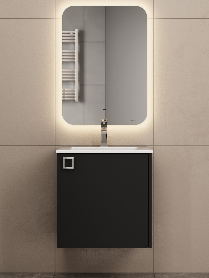 Тумба под раковину в ванную Uperwood Aurora 50 см, черный матовый