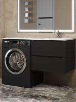 Тумба под стиральную машину подвесная Uperwood Tanos 60х47,5х50 см, черная