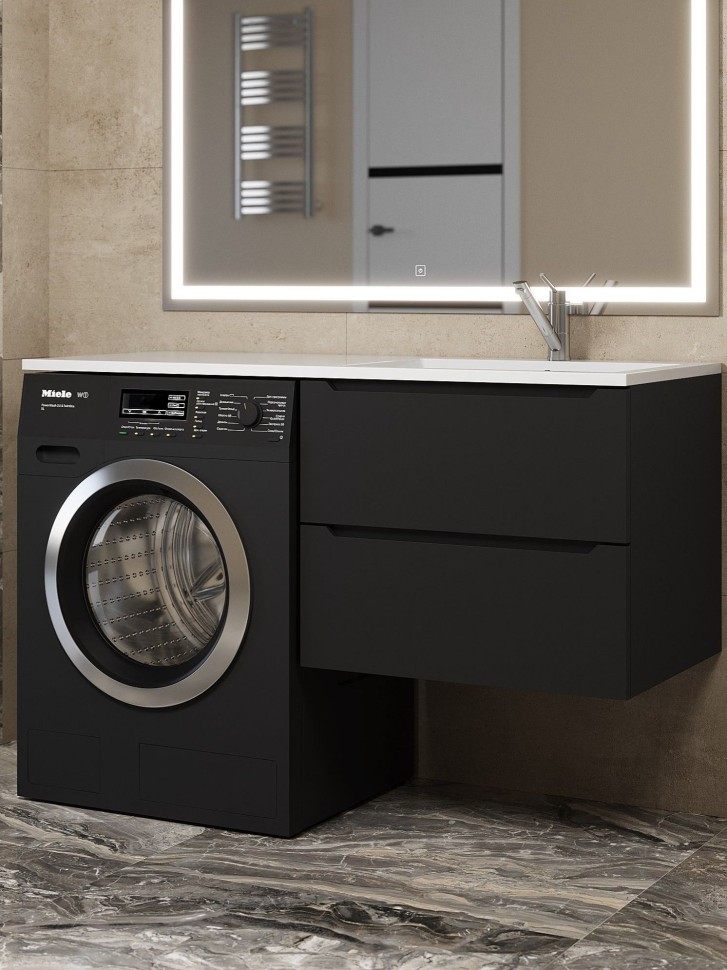 Тумба под стиральную машину подвесная Uperwood Tanos 60х47,5х50 см, черная