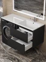 Тумба под стиральную машину подвесная Uperwood Tanos 60х47,5х50 см, черная