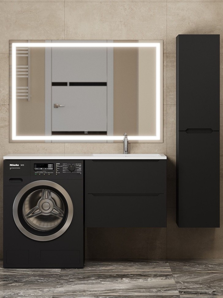 Тумба под стиральную машину подвесная Uperwood Tanos 60х47,5х50 см, черная