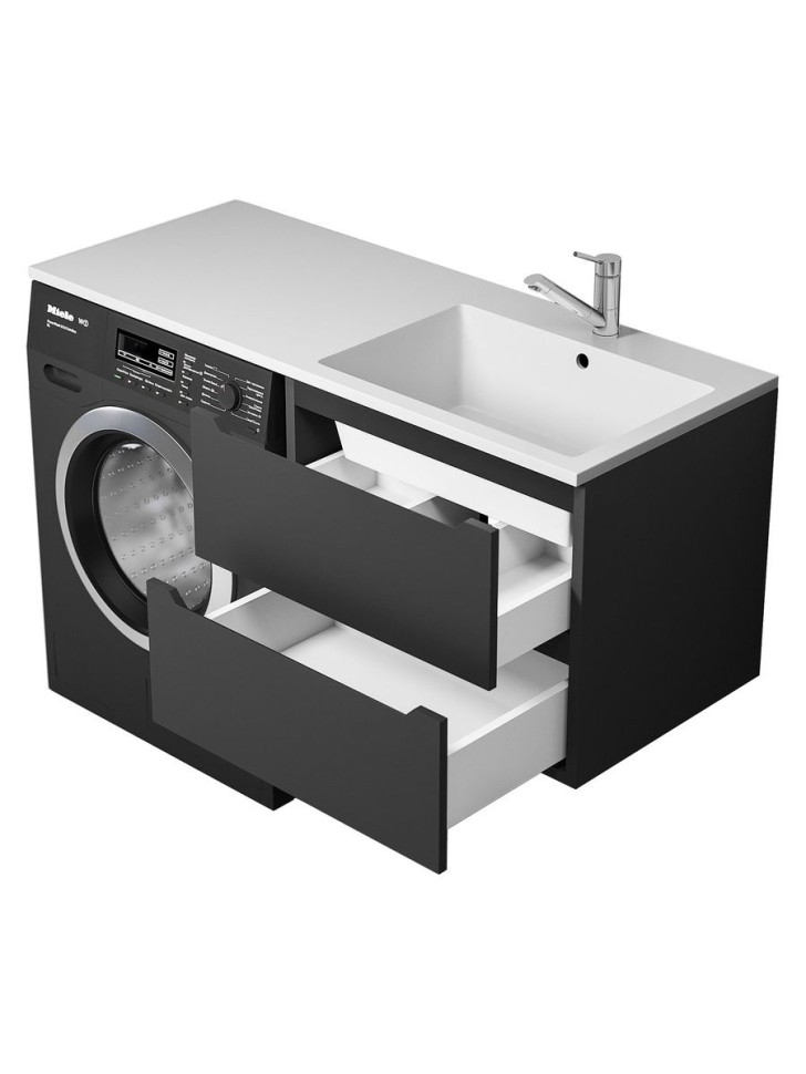 Тумба под стиральную машину подвесная Uperwood Tanos 60х47,5х50 см, черная