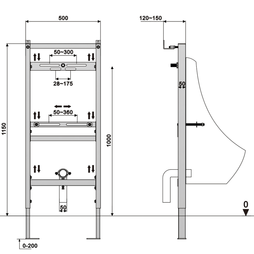 Инсталляция для подвесного писсуара IBERICA BLANCA Urinario (IB.004UR)