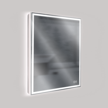 Зеркало LED VLM-3VN8008-2 800х800 c сенсорным выключателем и диммером, антизапотевание
