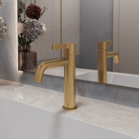 Смеситель для раковины Вилла (Villa) VBF-1VL1BG однорычажный, брашированное золото