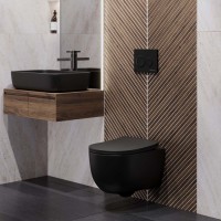 Инсталляция BERGES для скрытого монтажа унитаза NOVUM кнопка O5 Soft Touch черная