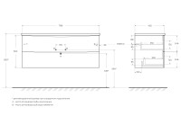База под раковину подвесная BelBagno MARINO-CER-N-1200-2C-SO-NL-P