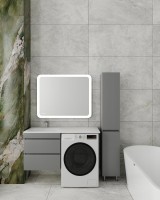 Тумба подвесная STYLE LINE "Даллас 120" Люкс Плюс серая с раковиной ESTETUS Даллас 1200*480 левый  