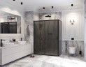 Душевое ограждение Ambassador Forsa 17022222ABB-90ABB (160х90х200) прямоугольник,черный,стекло тонированное,раздвижная,2 места