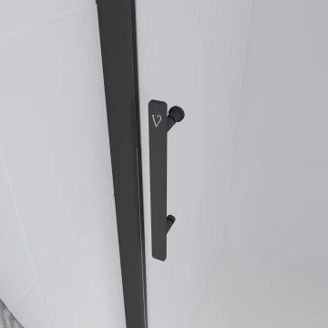 Душевая дверь Veconi Evo 100 B, 1400x1950, черный матовый, стекло тонированное матовое