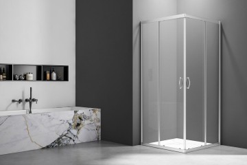 Душевой угол Veconi Rovigo RV-101, 900x900x1900, хром, стекло прозрачное New