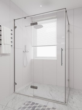 Душевой угол распашной Veconi Premium Alassio SP CH, 1400х800x2000, хром, стекло прозрачное осветленное
