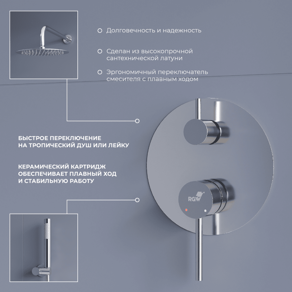 Душевая система скрытого монтажа RGW SP-52