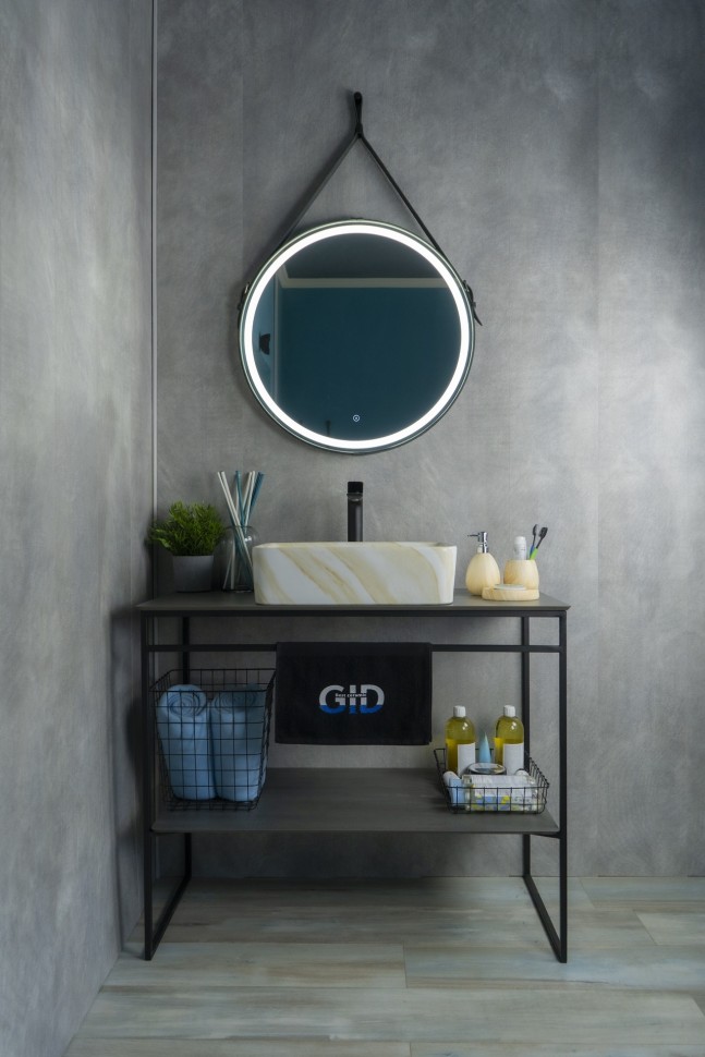 Раковина Gid Mnc600 54459 накладная под камень глянцевая 48x37x13