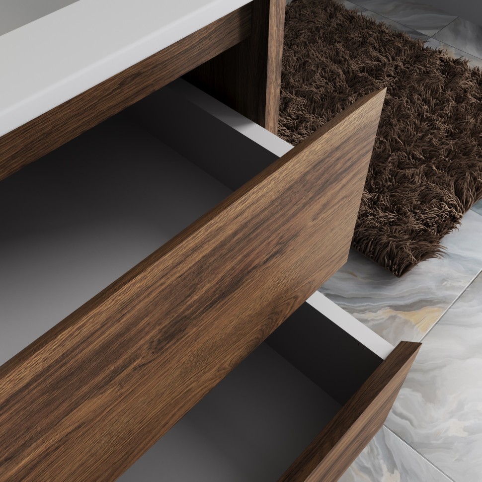 База под раковину Vincea  Gio 800 подвесная, 2 выкатных ящика soft-close, C.Oak