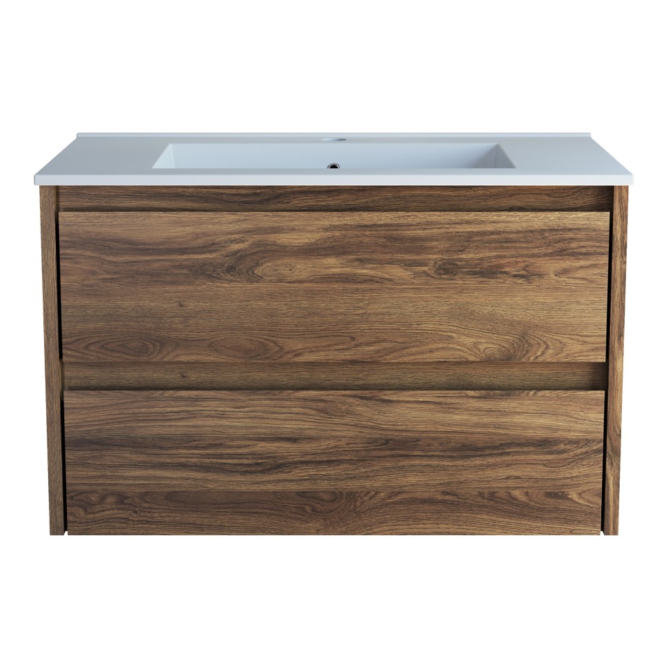 База под раковину Vincea  Gio 800 подвесная, 2 выкатных ящика soft-close, C.Oak