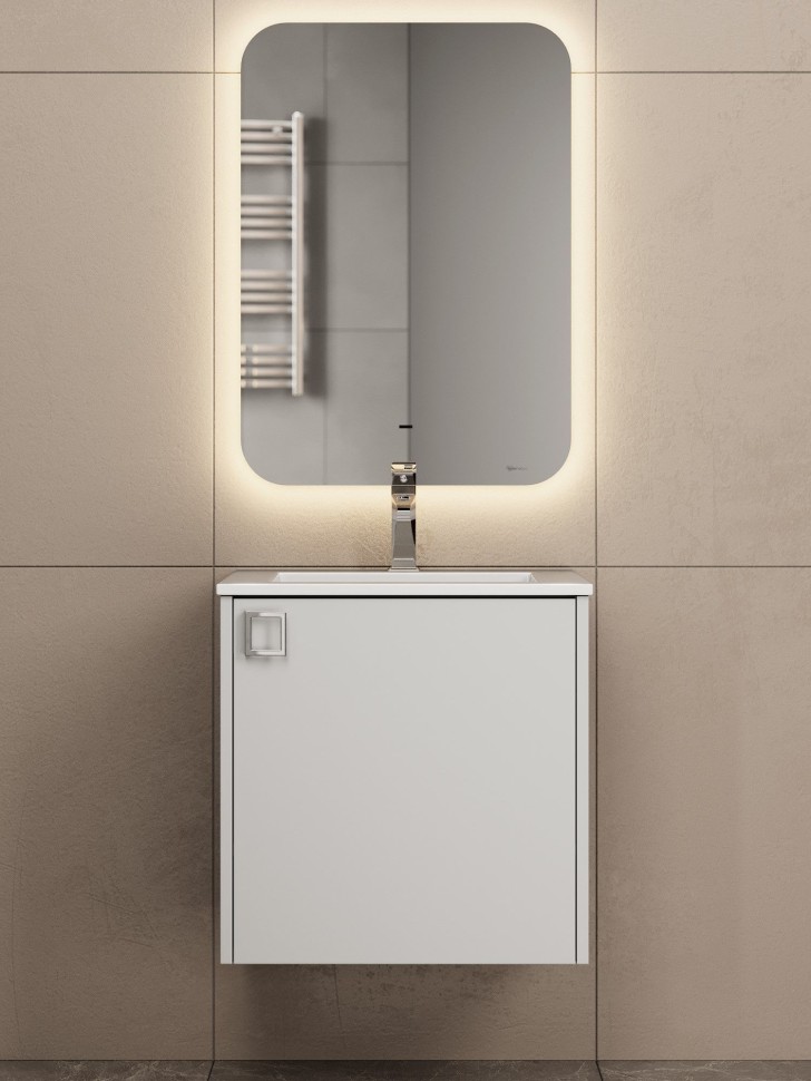 Тумба под раковину в ванную Uperwood Aurora 50 см, белый матовый