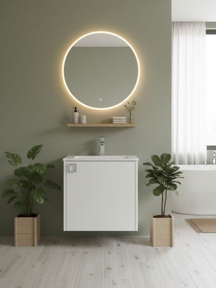 Тумба под раковину в ванную Uperwood Aurora 50 см, белый матовый