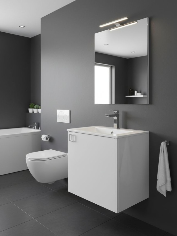 Тумба под раковину в ванную Uperwood Aurora 50 см, белый матовый