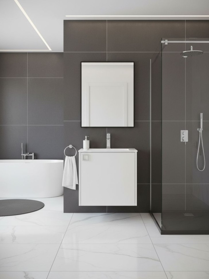 Тумба под раковину в ванную Uperwood Aurora 50 см, белый матовый