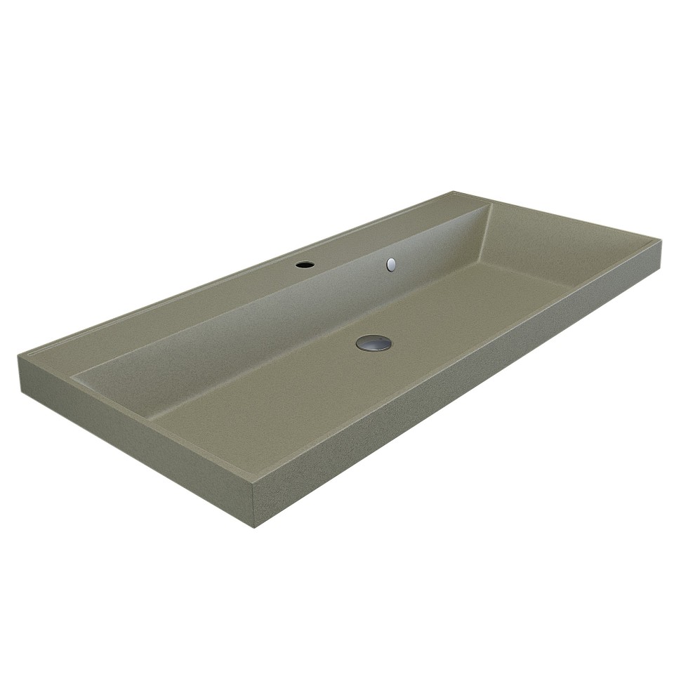 Раковина для ванной 100 см, Uperwood Classic Quartz, кварцевая, бежевая матовая, десерт