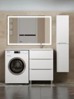 Тумба под стиральную машину напольная Uperwood Tanos 58х47,5х76,5 см, белая, 3 ящика