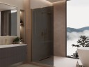 Душевая перегородка Волк-Ин (Walk-In) VLSW-1H120CGG, 1200*2000, брашированное золото, стекло тонированное