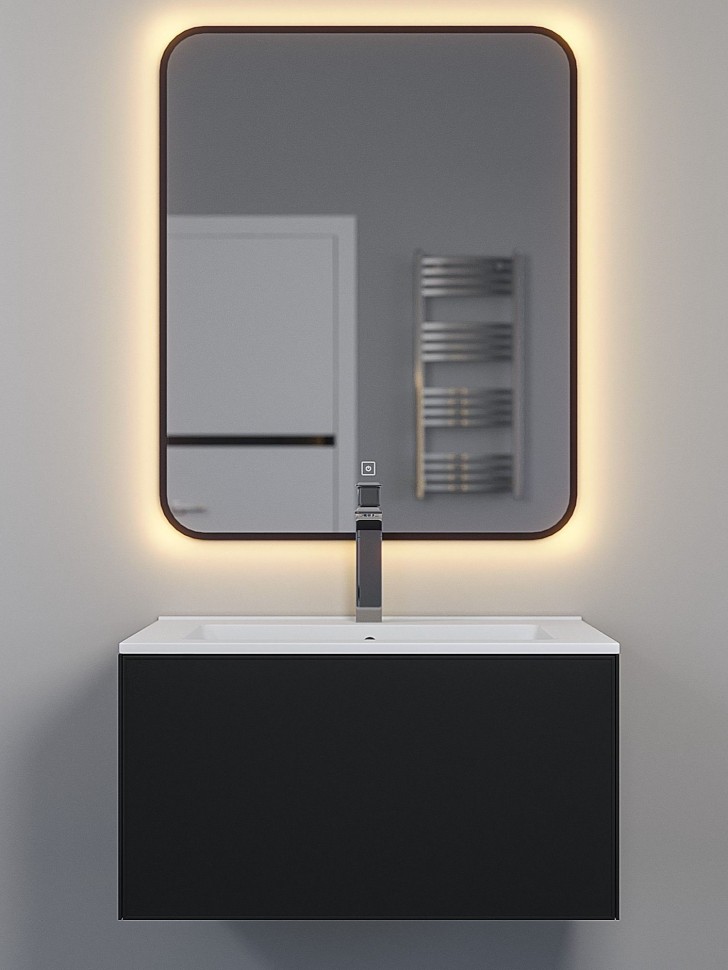 Тумба под раковину 65 см, Uperwood Parma Premium, черная