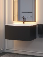 Тумба под раковину 65 см, Uperwood Parma Premium, черная