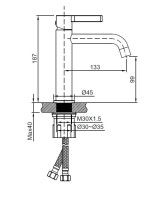 Смеситель для раковины Вилла (Villa) VBF-1VL1BC однорычажный, брашированная медь