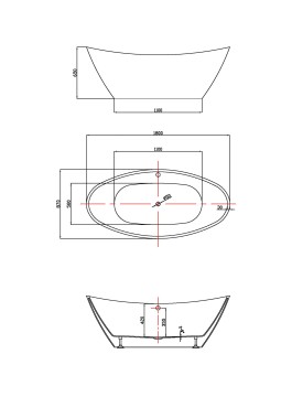 Ванна акриловая Vincea VBT-203, 1800*850*650, цвет белый, щелевой перелив