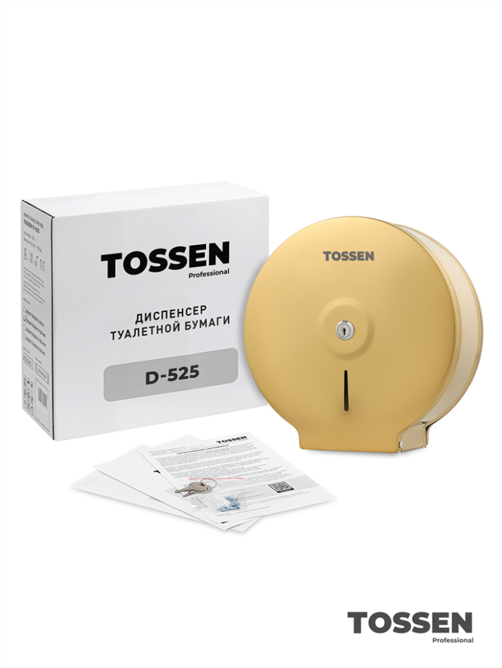 TOSSEN D-525 MS - диспенсер туалетной бумаги (коллекция «Золотая сталь»)