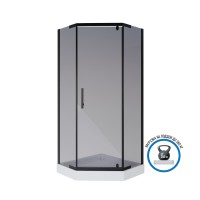 Душевой уголок Niagara Eco NG-009-14DT (90х90х195) низкий поддон(13см),черный,стекло тонированное,2 места