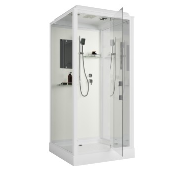 Душевая кабина Niagara Standart ST100/15Q (100х100х215) квадрат,поддон 15см,распашная,проф.белый,3 места