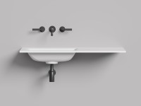 Раковина столешница ONDA FLOW SQUARE 600-3000х400-700х138 S-Stone Матовое