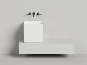 Раковина накладная ARMONIA SQUARE 03 покраска по RAL полностью 450х450х450 S-Stone Матовое