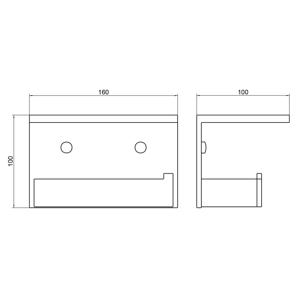 Бумагодержатель с полкой для телефона Timo Petruma 15243/18 черное золото