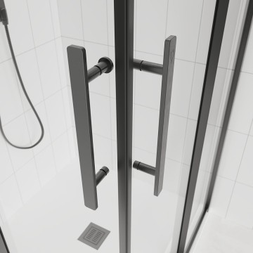 Душевой угол Veconi Evo 300 GR, 1000х800x1950, графит брашинг, тонированное матовое стекло