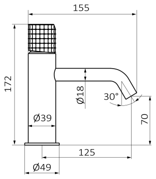 Смеситель для раковины GRB AURA 75510792, вороненная сталь