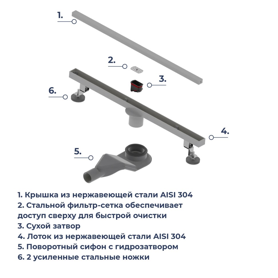 Душевой трап RGW SDR-51Gr (600)
