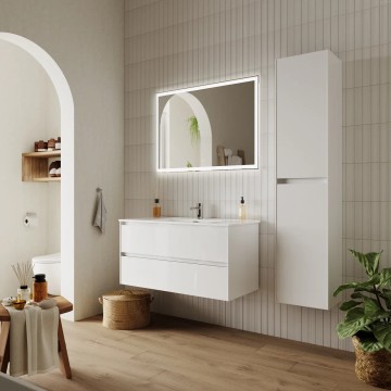 Тумба подвесная SANCOS Cento 990х450х500, c двумя ящиками оснащенными доводчиками, белый глянец, арт.CN100W